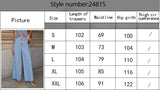 Women's Solid-color Loose Fashion Long-sleeve Denim Suit Wide-leg Pants