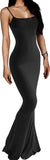 Women's Casual Lounge Slip Long Dress Sexy Sleeveless Backless Bodycon Maxi Dresses 2023 Summer Slim Elegant