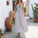 Holiday Backless Waist Floral Dress