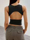 Summer Solid Color Tight Short Sleeveless Vest Top