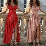 Women's Slanted Shoulder High-waisted Dress