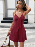 Jumpsuit Bow Solid Color Jumpsuit