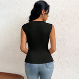 Women's T-shirt Summer Slim Short Solid Color Top