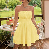 Summer Dresses for Women Strapless Tube Top Sundress
