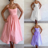 Sexy Low-cut Waist Suspender Dress Long Dress