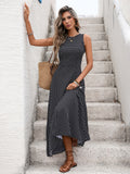 Long Dress Sleeveless Waist Strap Halter Polka Dot Dress