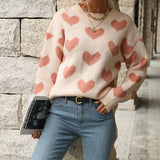 Valentine's Day Love Long Sleeve Pink Sweater