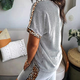 Women's two-piece female leopard print casual suit