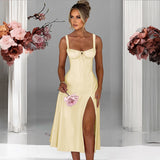 Women's Summer Fashion Casual Lace-up Slim Split Suspender Dress