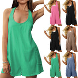 Loose Slacks Backless Women's Sleevless Jumpsuit