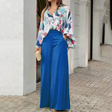 Casual Bat Sleeve Contrasting Color Printing Fashion Suit