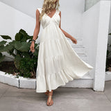 Long Sleeveless V-neck Dress for Women