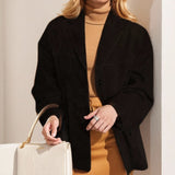 Elegant Vintage Loose Button Pocket Blazer