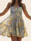 Vacation Sexy Print Suspender Dress Women