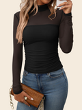 Women's Long-sleeved T-shirt Sexy Y2K Mesh Top
