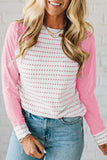 Black Stripe Raglan Patchwork Long Sleeve Tee