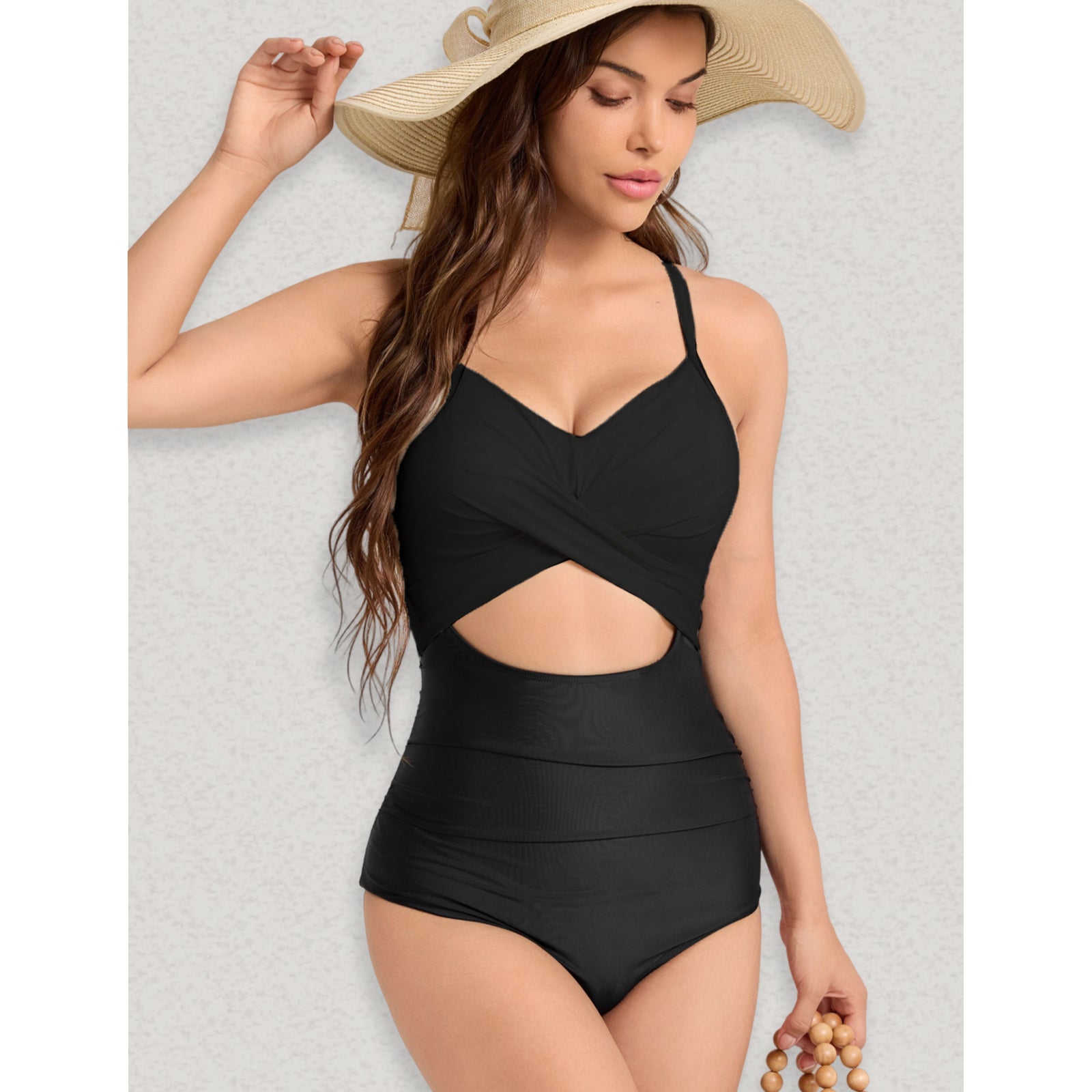 Women's One Piece Swimsuits Tummy Control Cutout High Waisted