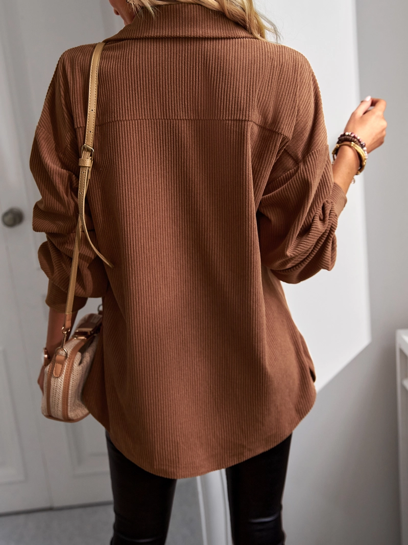 Women's Casual Corduroy Shacket Jacket