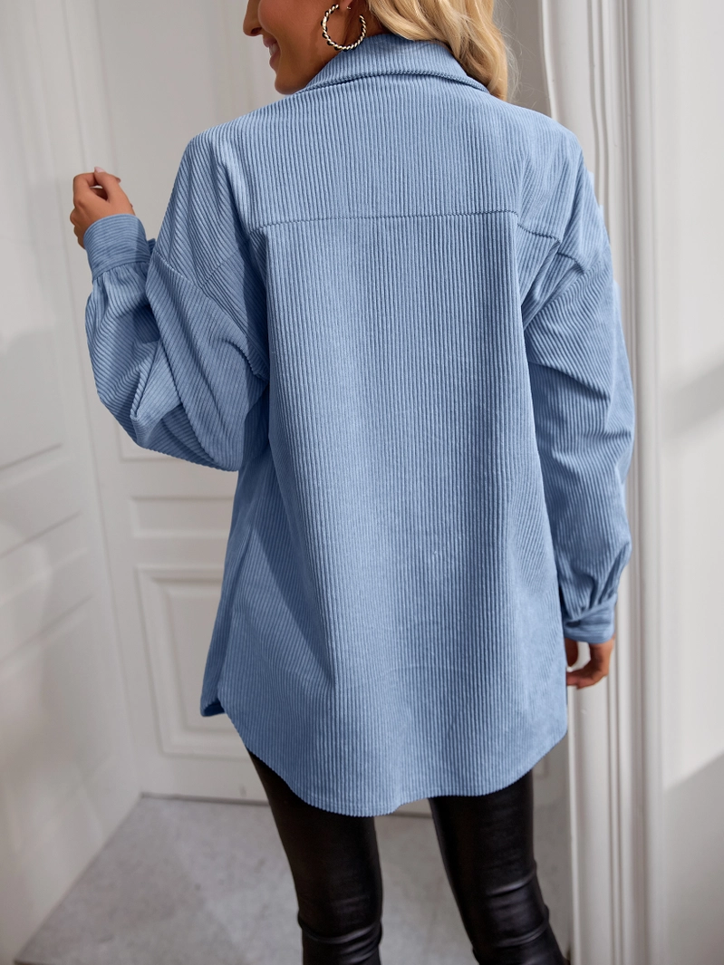 Women's Casual Corduroy Shacket Jacket