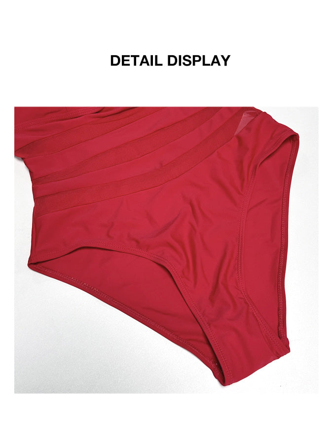 Women's Splicing Mesh Sexy One-piece Swimsuit