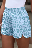 Beau Blue Leopard High Waisted Athletic Shorts