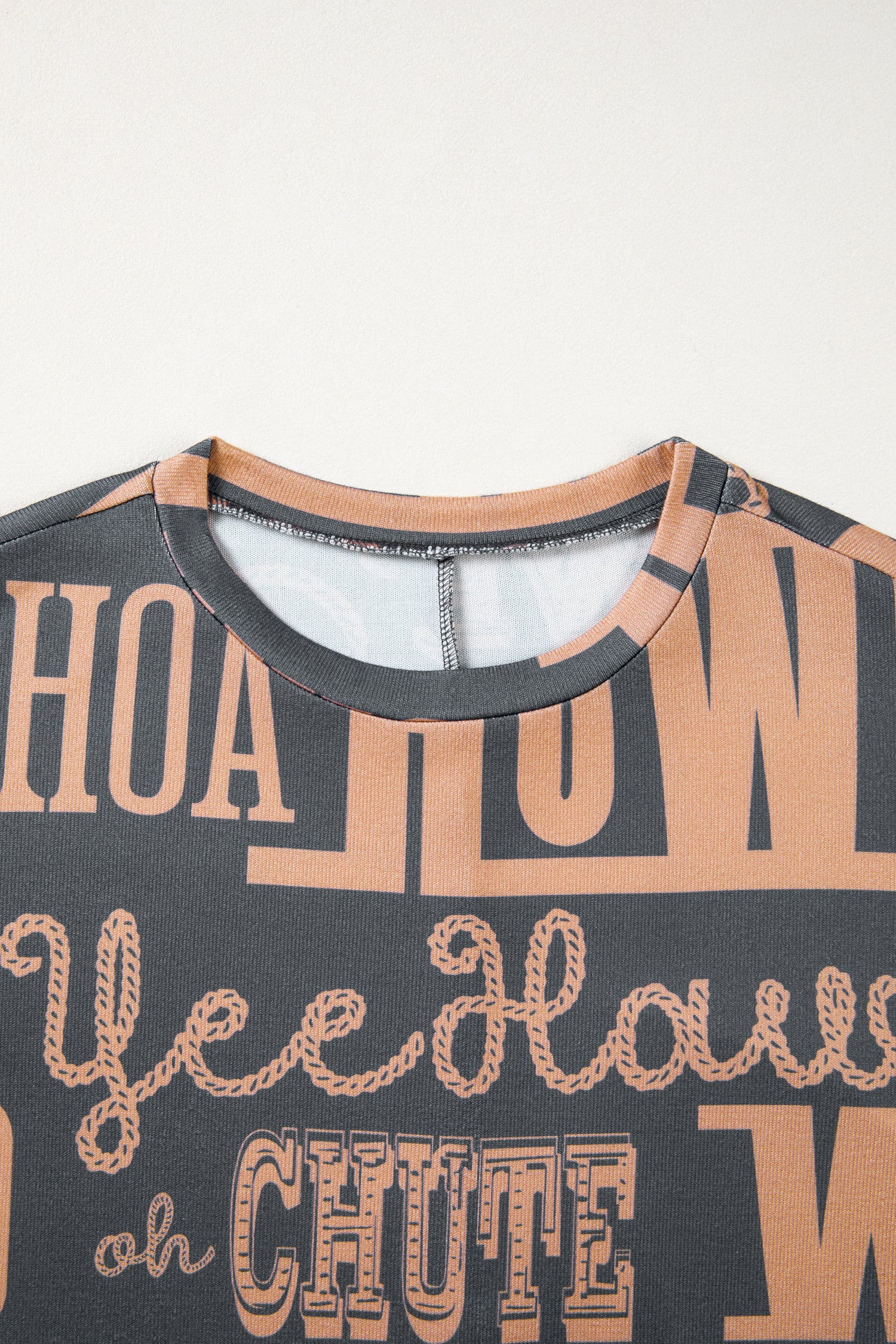 Rose Howdy Cowboy Letter Printed Western Fashion Tee