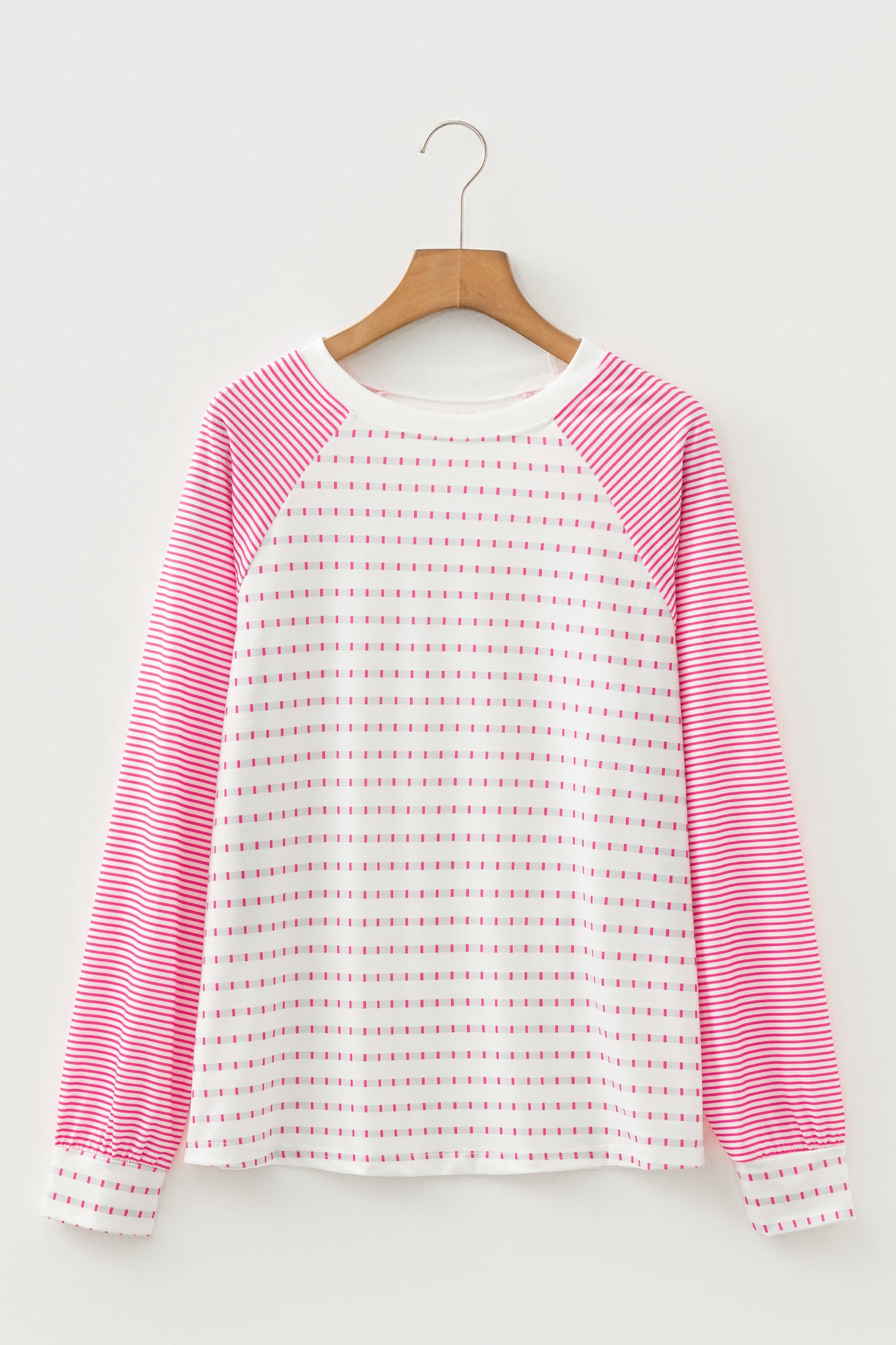 Black Stripe Raglan Patchwork Long Sleeve Tee