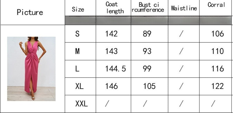 Women's Sleeveless V-Neck Split Slim Fit Dress