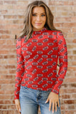 Black Game Day Rugby Mesh Sheer Long Sleeve Top