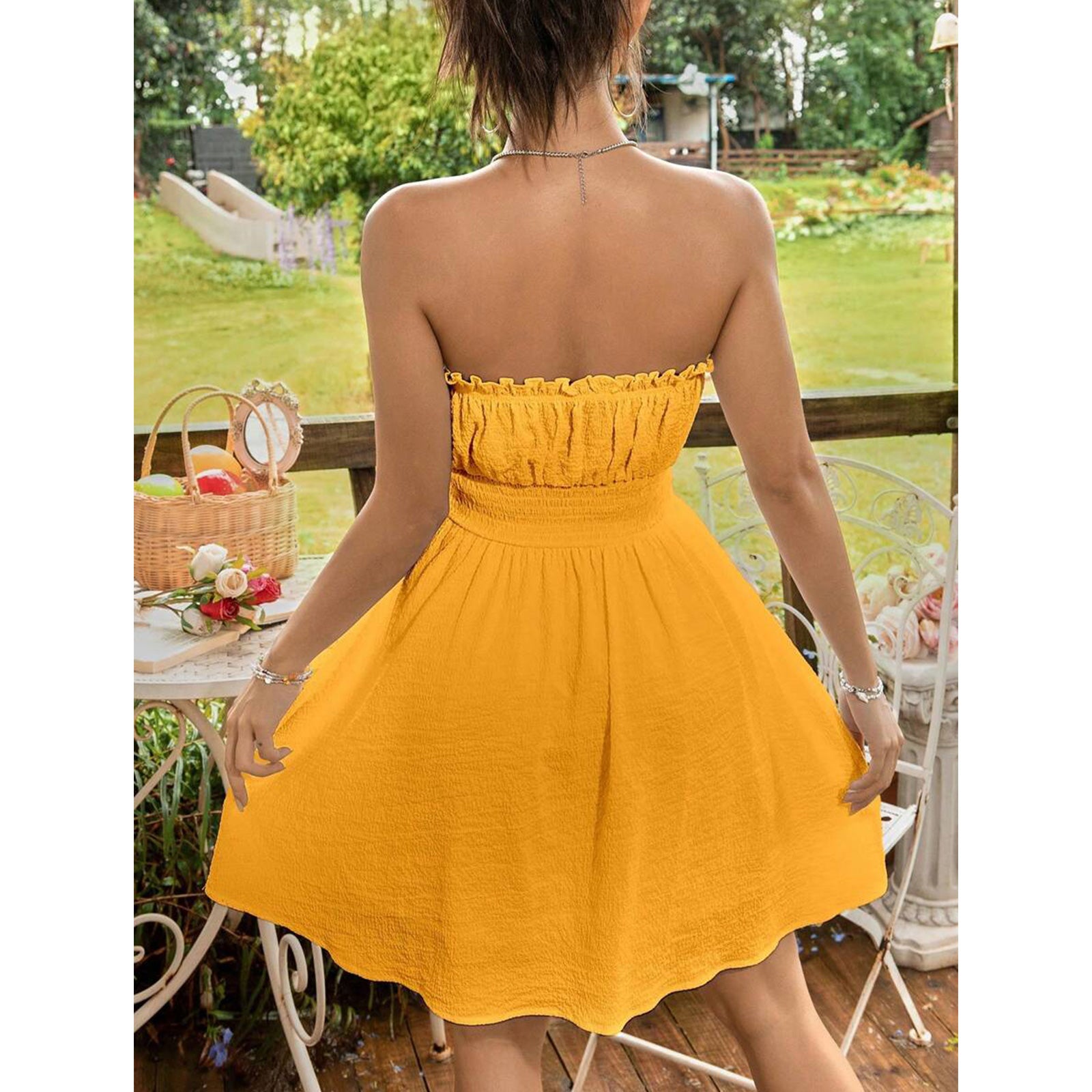 Summer Dresses for Women Strapless Tube Top Sundress