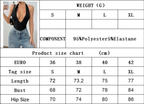 Women Sexy Summer Backless Bodysuit