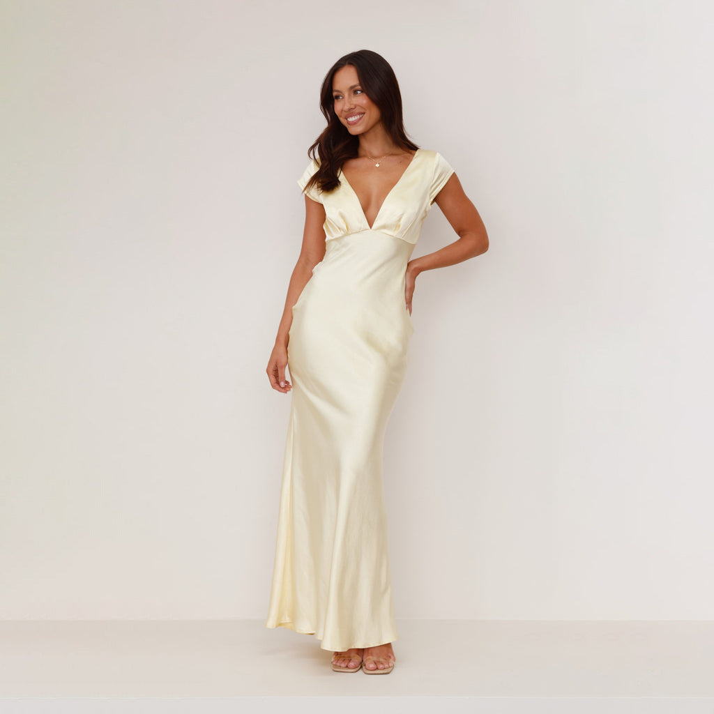 Women Sexy Deep V Slim Back Dress