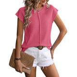 Women's Crew Neck Top Knitted Thick Stitch Casual Sweater