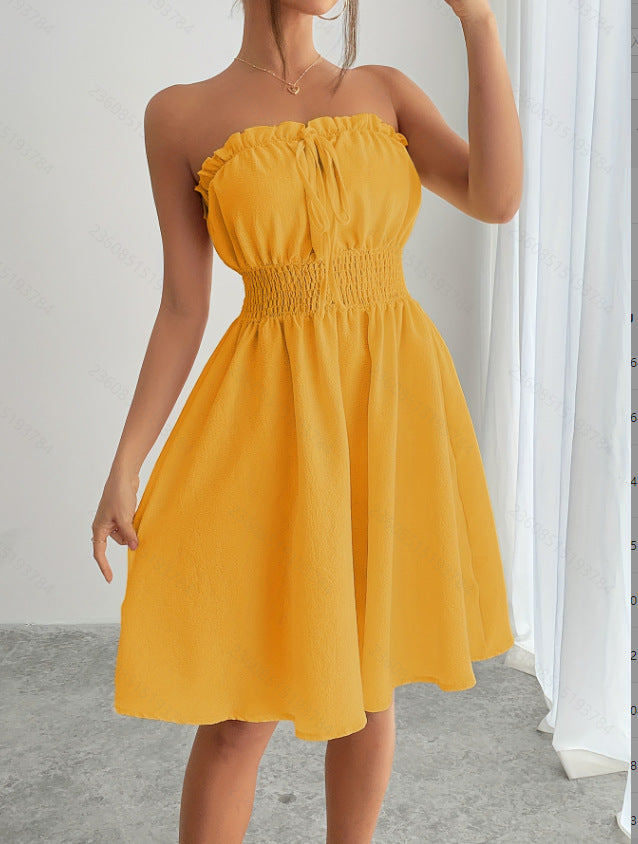 Summer Dresses for Women Strapless Tube Top Sundress