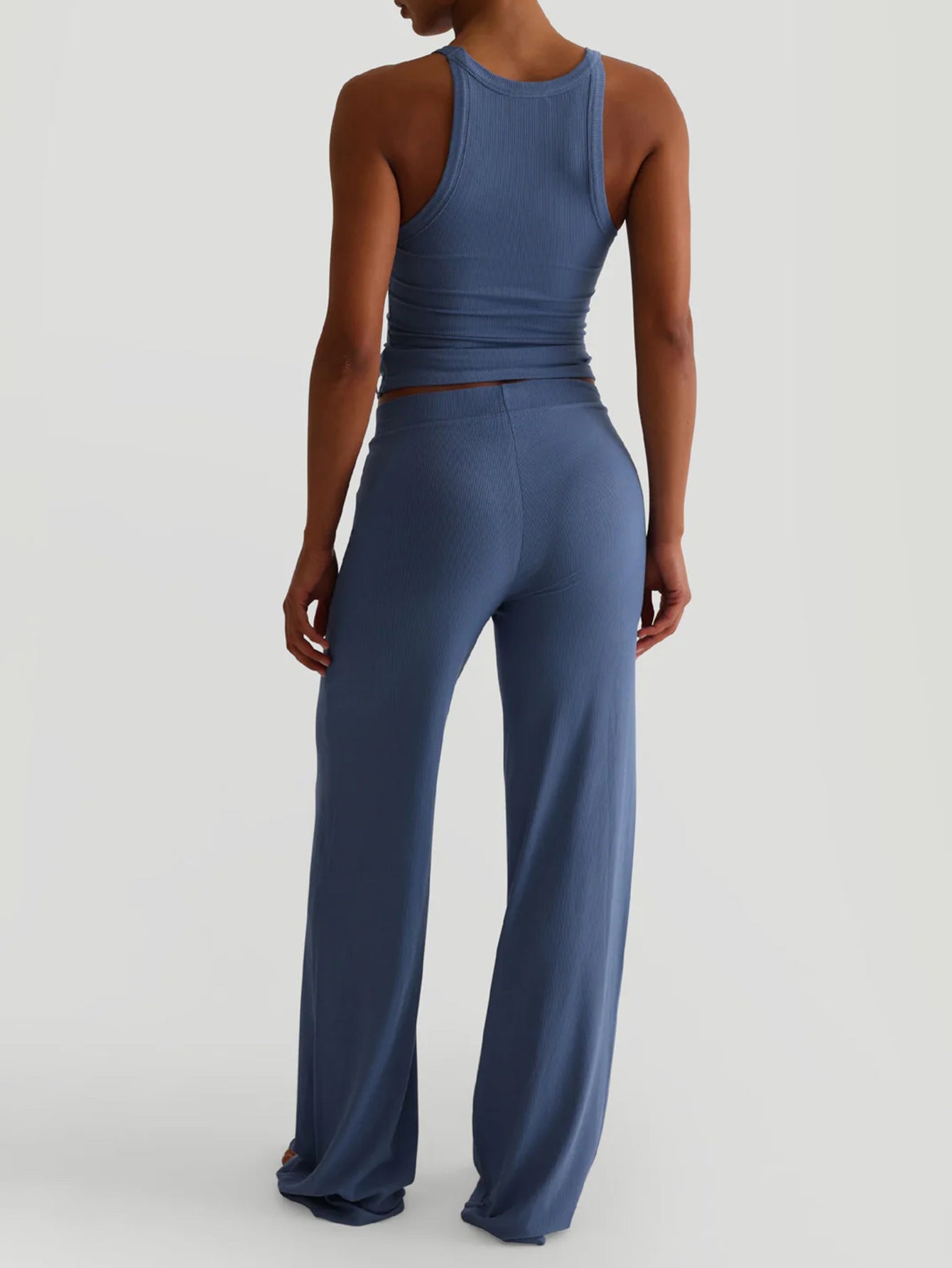 Women Yoga Sling Vest Wide Leg Pants Set