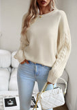 Parchment Chunky Knit Sleeve Drop Shoulder Sweater