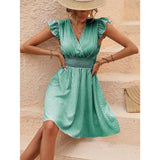 Women's Casual Striped Smocked Waist Mini Dresses