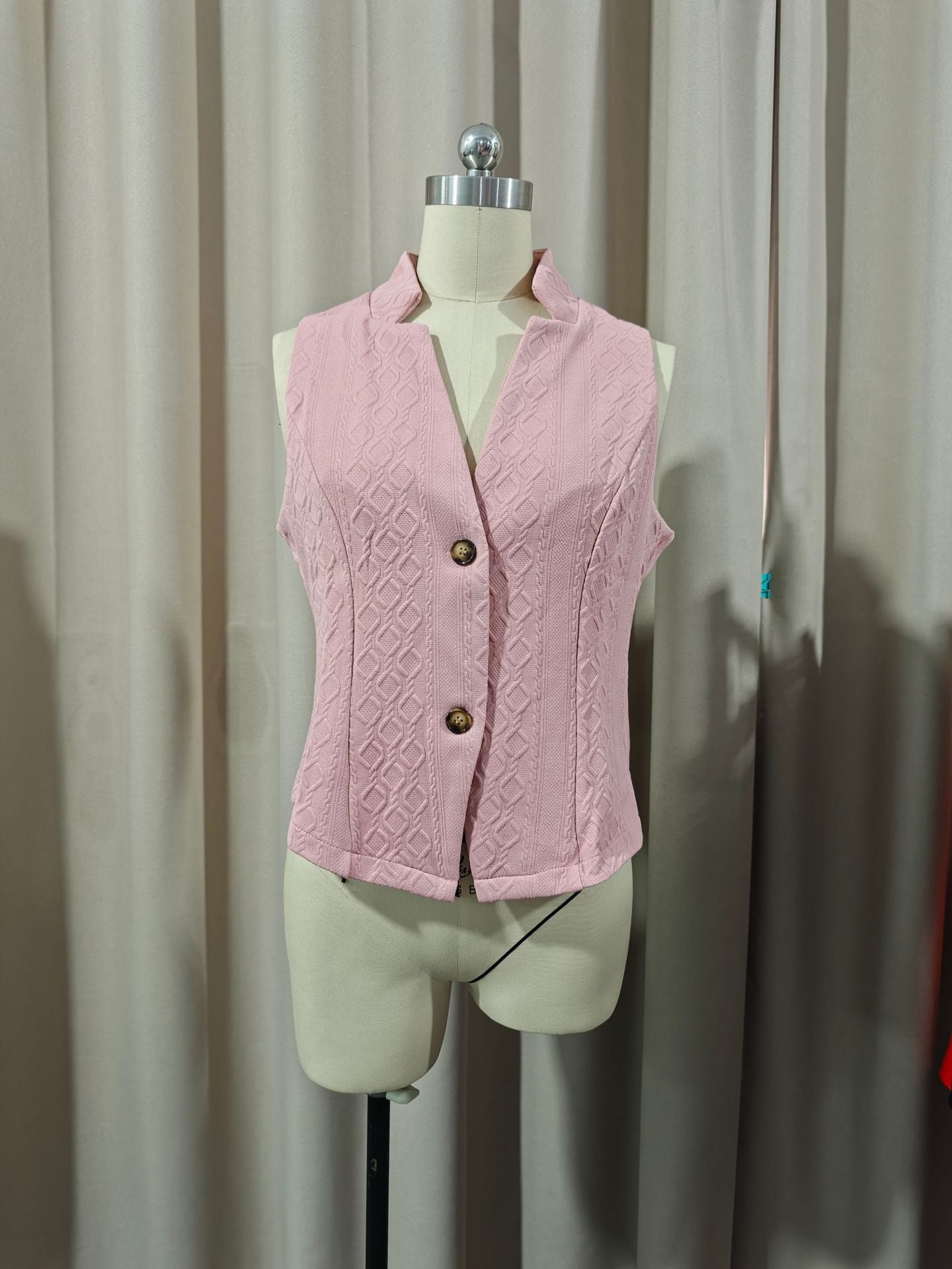 V-Neck Button Sleeveless Vest Vest Jacket Top Women