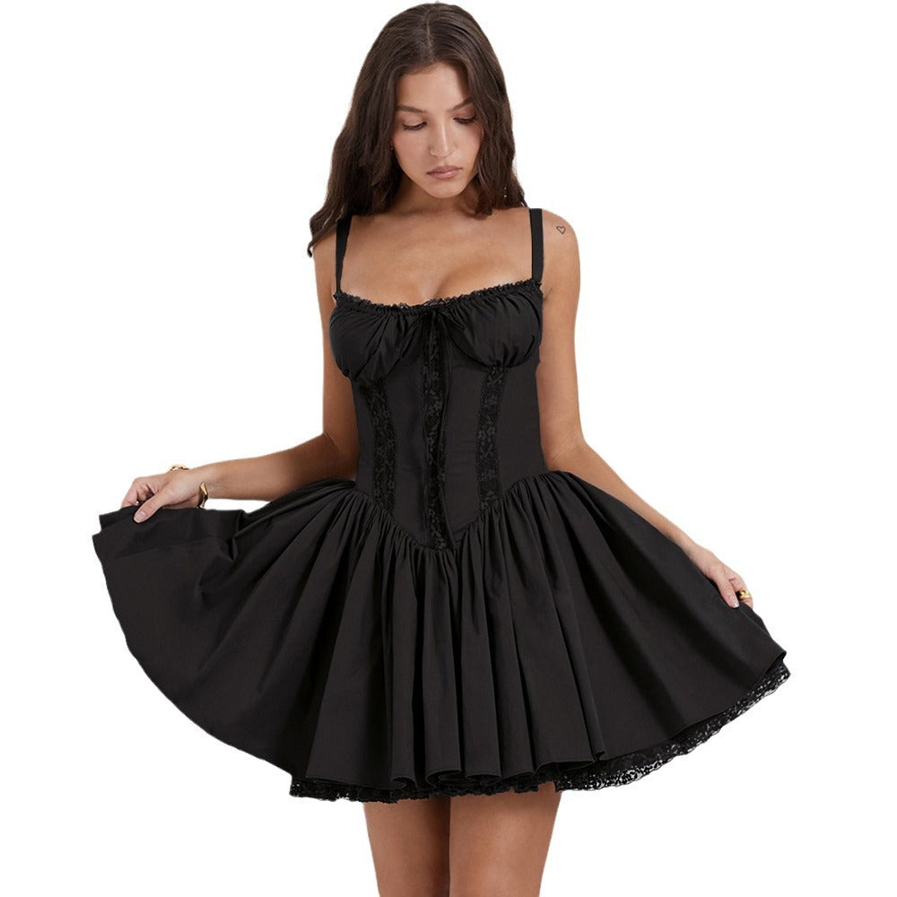 Sexy Women Lace Shoulder Strap Dress