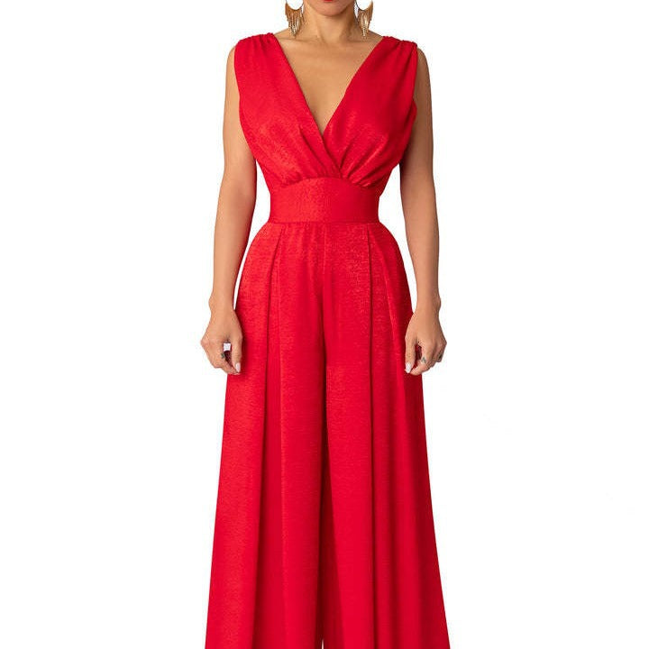 Slim-fit Jumpsuit High-waisted Wide-leg Pants