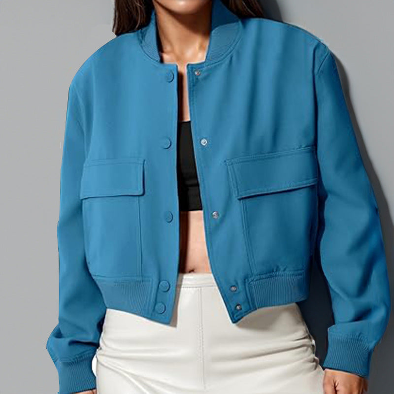 Elegant Vintage Loose Button Pocket Blazer