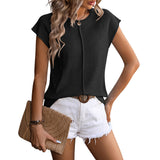 Women's Crew Neck Top Knitted Thick Stitch Casual Sweater