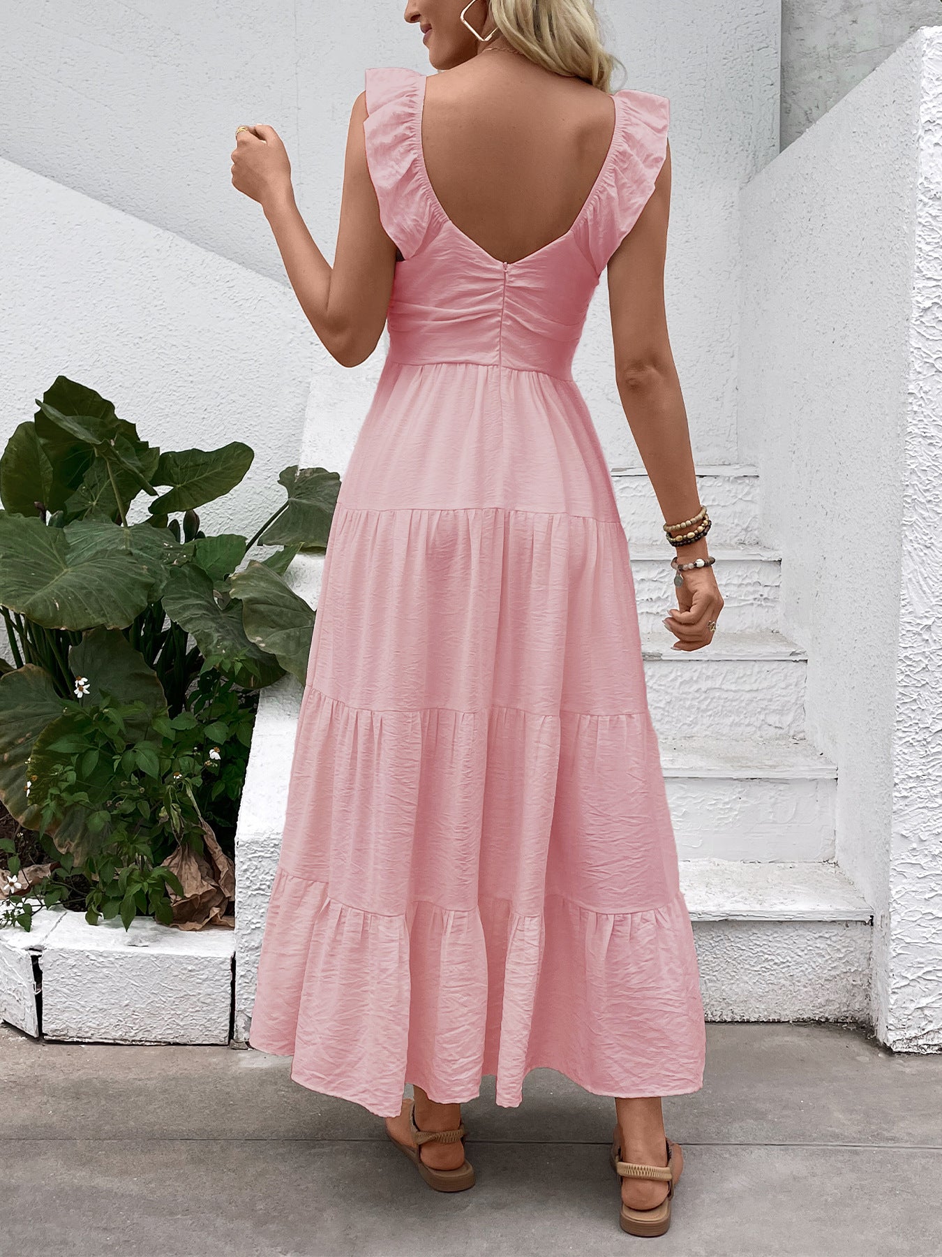 Long Sleeveless V-neck Dress for Women