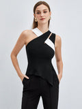 Womens Summer Contrast Cross Suspender Top