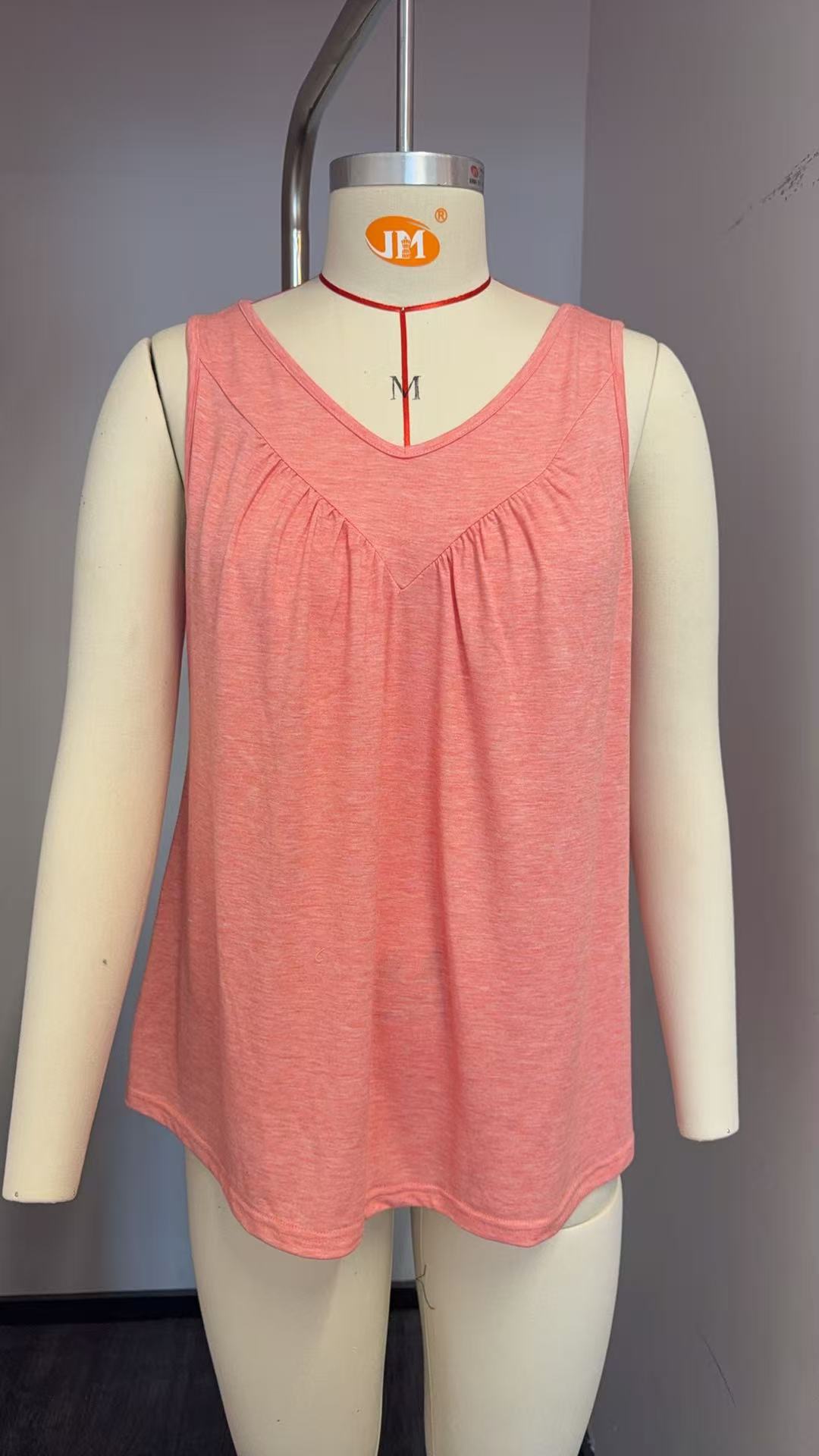 Solid Color V-neck Sleeveless Top Women's Casual Loose Vest Women