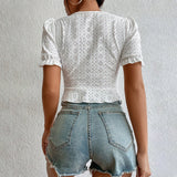 Women V-Neck T-Shirt Knitted Top