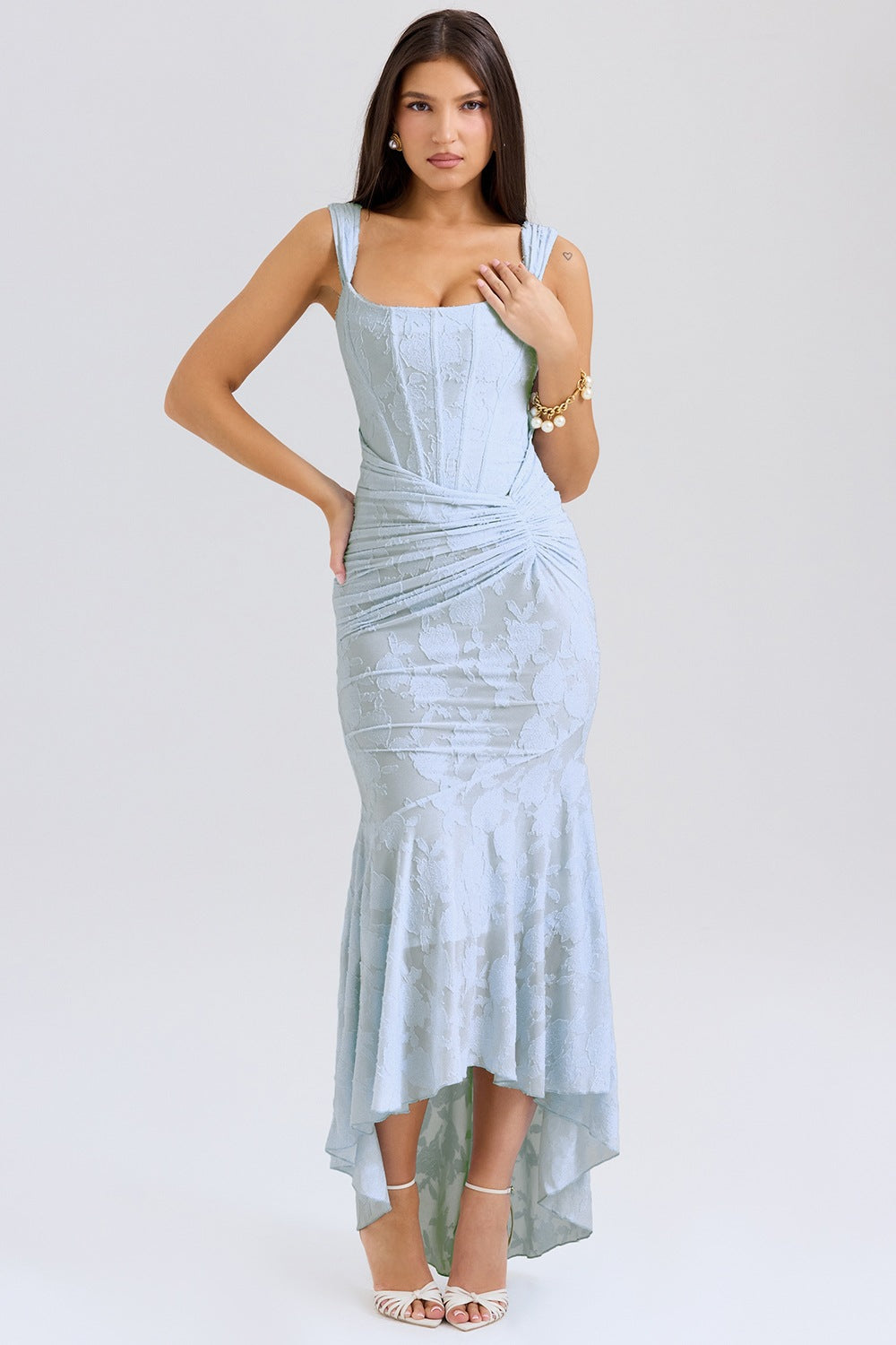 Off-Shoulder Tubular Bodycon Dress Fishtail Woman