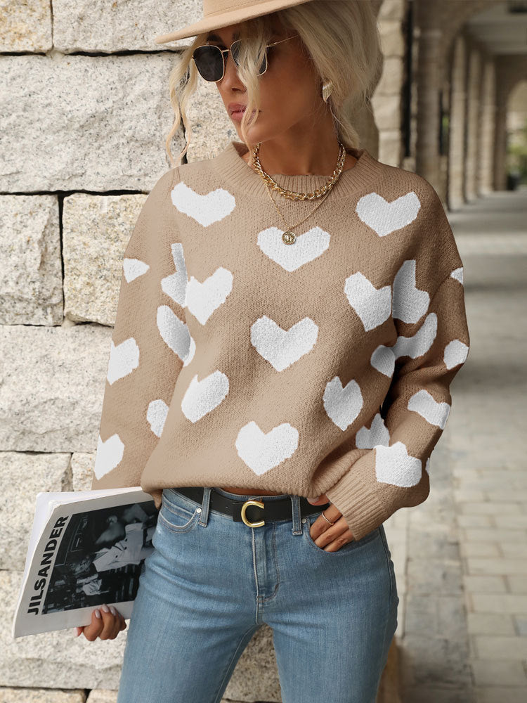 Valentine's Day Love Long Sleeve Pink Sweater