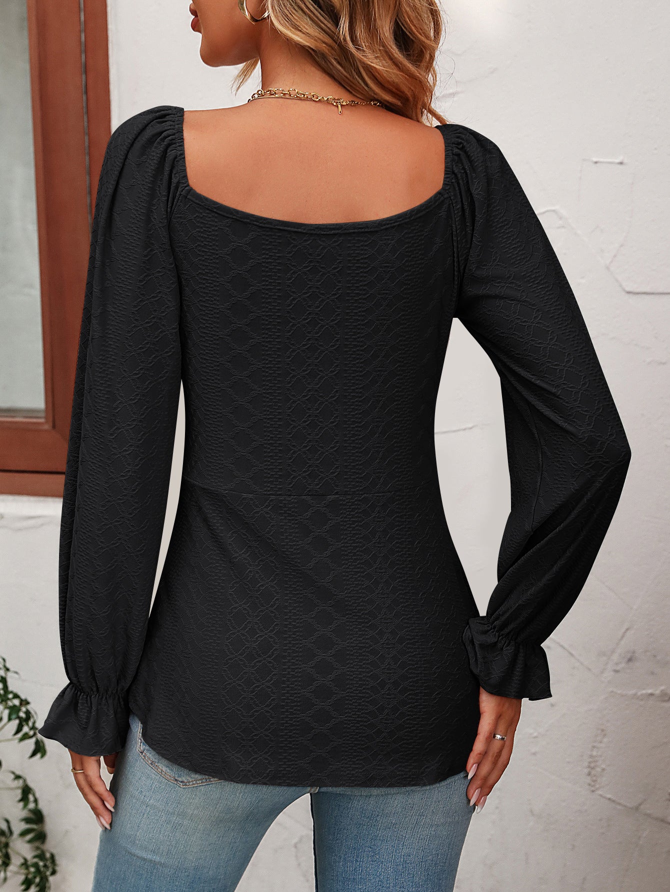 Women's V-neck Drawstring Waist Sexy Blouse Shirt Top