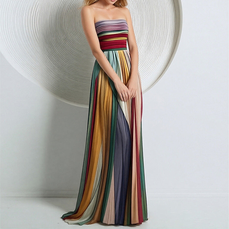 Women's Sexy Tube Print Colorful Dress